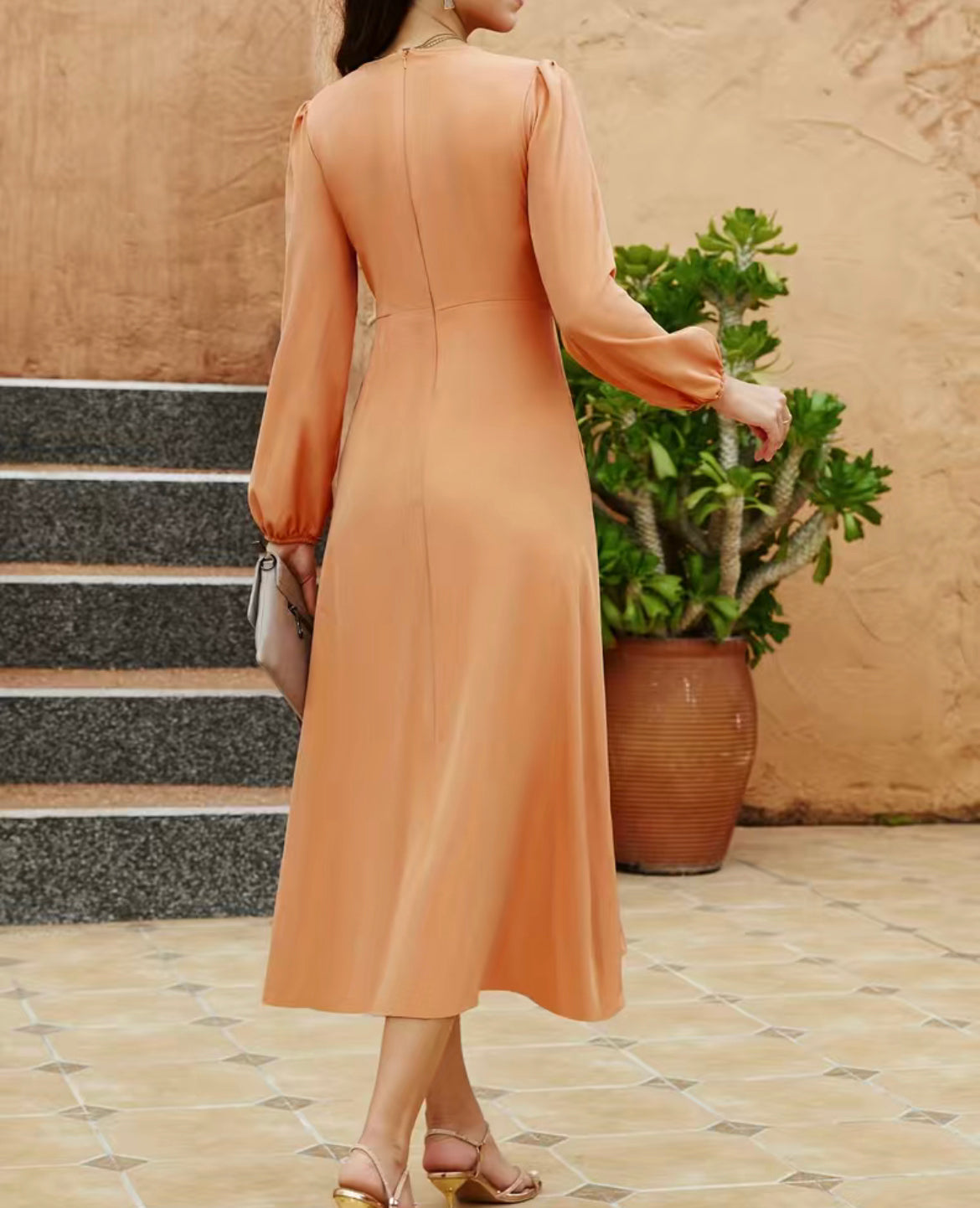 Coral Knotted Dress