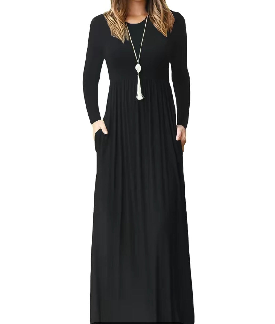Ruched Solid Maxi Dress