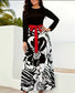 Color Black Floral Print Dress